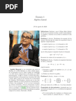 Examen Matemáticas Maestría en Economía 