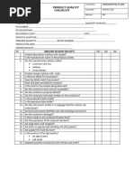 Product Quality Checklist