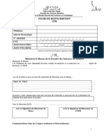 Fiche de Réinscription UFR