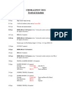 Choralfest 2023 Schedule