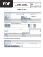 Ficha de Registro de Ingreso de Personal