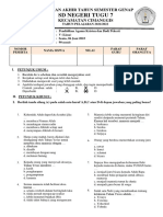 Soal PAT Agama Kristen Kls 5