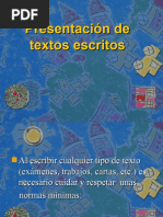 Presentación de Textos Escritos