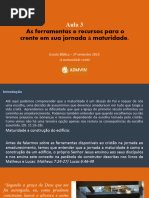 Aula 3 - As Ferramentas Disponiveis A Maturidade