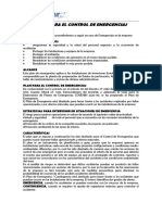 Plan para El Control de Emergencias Emulcar