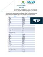 Vocabulary Bank Body Parts