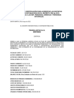 MODELO DE CERTIFICACIÓN PARA ACREDITAR LAS DISTINTAS CUENTAS ESTABLECIDAS EN EL DECRETO 1082 de 2015, AJUSTADAS A LAS NIIF, PERSONAS JURÍDICAS Y PERSONAS NATURALES.