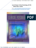 Test Bank For Research Design in Clinical Psychology 4 e 4th Edition Alan e Kazdin