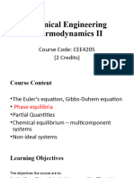 Chemical Engineering Thermodynamics II (EquilibriumF)