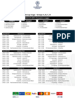 Uefa Champions League - 2023-2024 - Group Stage - Draw Calendar Result Sheet