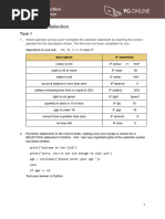 Python Worksheet 3 Selection