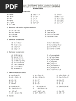 Exercícios Factorizacao