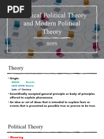 Week 2 Classical Political Theory and Modern Political Theory