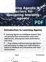 Learning Agents & Factors For Designing Learning Agents