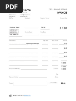 Cell Phone Repair Invoice