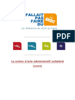 Notion - Acte Administratif Unilatral