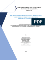 Philippine Saviours: Narratives of Filipino Intensive Care Nurses and Their Ways On Handling Chronically Ill Patients