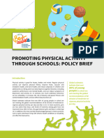 Promoting Physical Activity Through Schools: Policy Brief: 80% of Young People