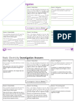 Static Electricity Investigation Activity Sheet Bronze