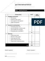 PSHE Formal Assesment Rubric