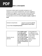 Unita 2 Pronomi Relativi e Interrogativi