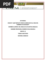 Actividad Qué Impacto Tiene El Derecho en La Vida Del Hombre