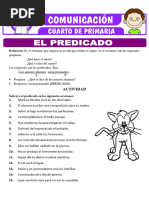 El Predicado y Su Clasificacion para Cuarto de Primaria