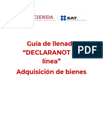 Guía de Llenado "Declaranot en Línea" Adquisición de Bienes