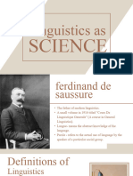 Linguistics As Science