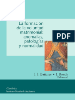 Bañares, Juan Ignacio, La Formación de La Voluntad Matrimonial, Anomalías, Patologías y Normalidad, EUNSA 2014