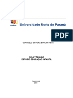 Relatório de Estágio Educação Infantil 4 Semestre UNOPAR