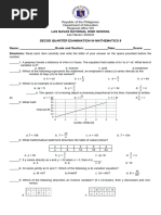 2nd Quarter Exam in Mathematics 9