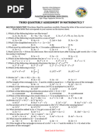 Math 7 Third Quarterly Assessment