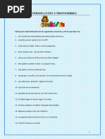 Determinantes y Pronombres Ejercicios de Gramatica 40061