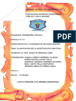 Clasificacion de La Investigacion Cientifica