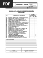 Check List Epp para Cuadrilla Guardia Reclamo Original