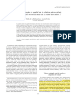 Violence Conjugale Et Qualite de La Relation Me're-Enfant: Effet Me Diateur Ou Mode Rateur de La Sante Des Me'res ?