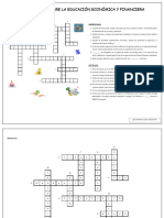 Crucigrama Sobre La Educación Económica y Financiera Lyssa Lozano 9a PDF