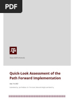 Texas A&M University Quick-Look Assessment of The Path Forward Implementation