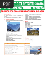 Geomorfología e Higrografía de Asia para Segundo Grado de Secundaria