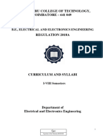 B.E - Electrical and Electronics Engineering Semester I To VIII - R 18A 2021 Batch Onwards