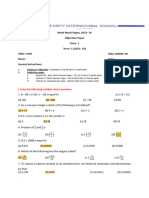 Math Mock Paper, 2023-24 Objective Paper Class - 7 Term - 1 (2023 - 24)