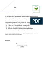 Carta Sobre El Problema Del Agua