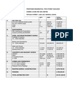 Material Schedule of Two Storey Building