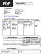 Sesion de Aprendizaje de Religiòn Parabola de Los Talentos.