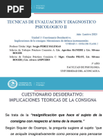 Técnicas II - 2023 - Unidad 3 - Clase 2 - C Desiderativo-Implicación Consigna, Mec Instrumentales