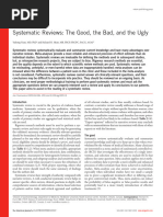 Systematic Reviews The Good, The Bad, and The Ugly - Yuan and Hunt (2009)