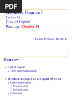 Lecture 11 - Cost of Capital - Stu