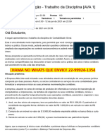 Entrega Da Avaliação - Trabalho Da Disciplina (AVA 1) Xkalil