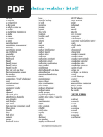 Marketing Vocabulary List